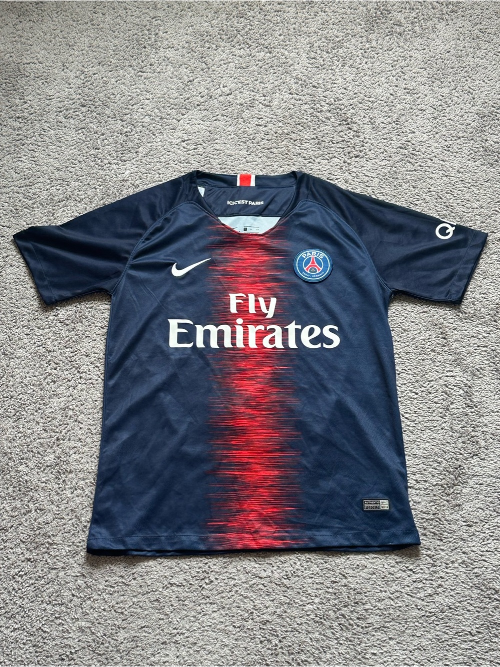 Nike PSG Kylian Mbappé #7 Dri-FIT Soccer Jersey Blue/Red Size S 2018